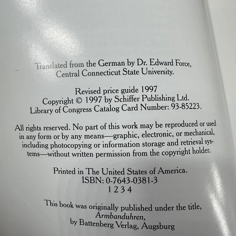 Wristwatches A‎ Handbook And Price Guide Edition 3 2000 By Brunner Pfeiffer-Bell